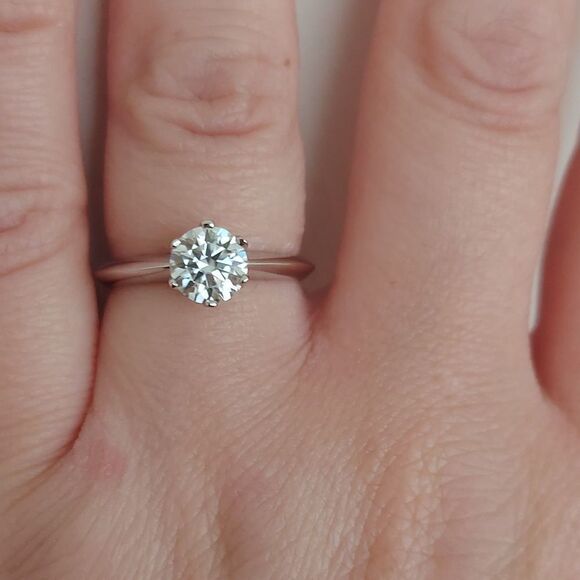 1 Carat Solitaire Moissanite 925 Silver Engagement Ring - Picture 6 of 13